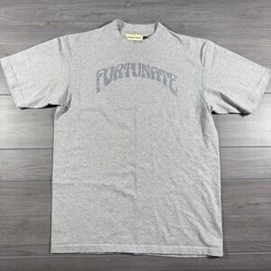 Fortunate Studios Mens Rhinestone Graphic T-Shirt Heather Gray Size L Large
